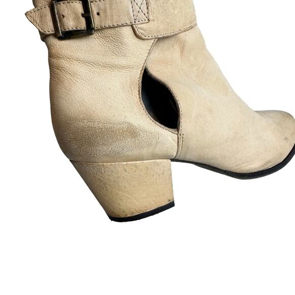 FREE PEOPLE Belleville Ankle Boots Distressed Beige Size 41 EU / 10 US - Picture 7 of 16